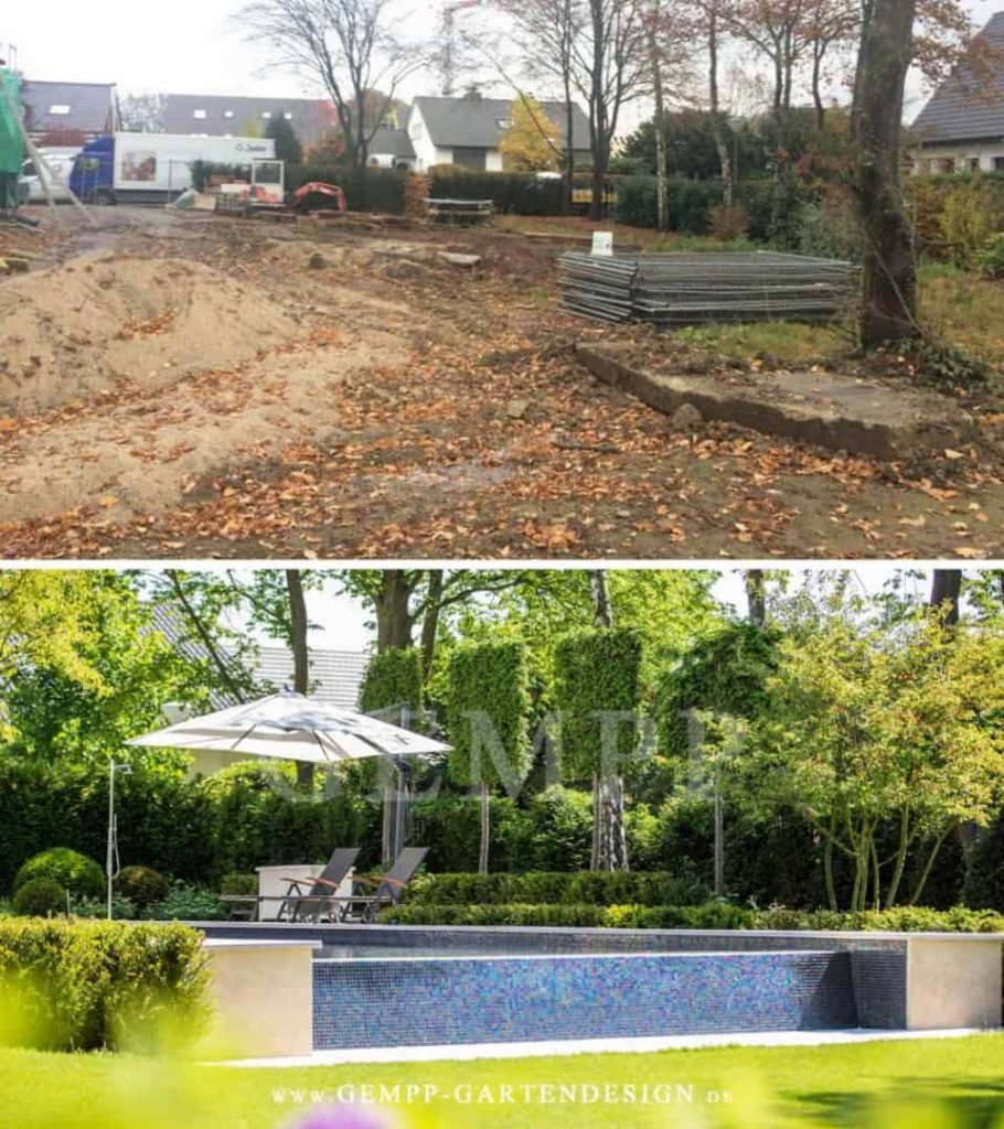 Moderne Gartengestaltung mit Pool