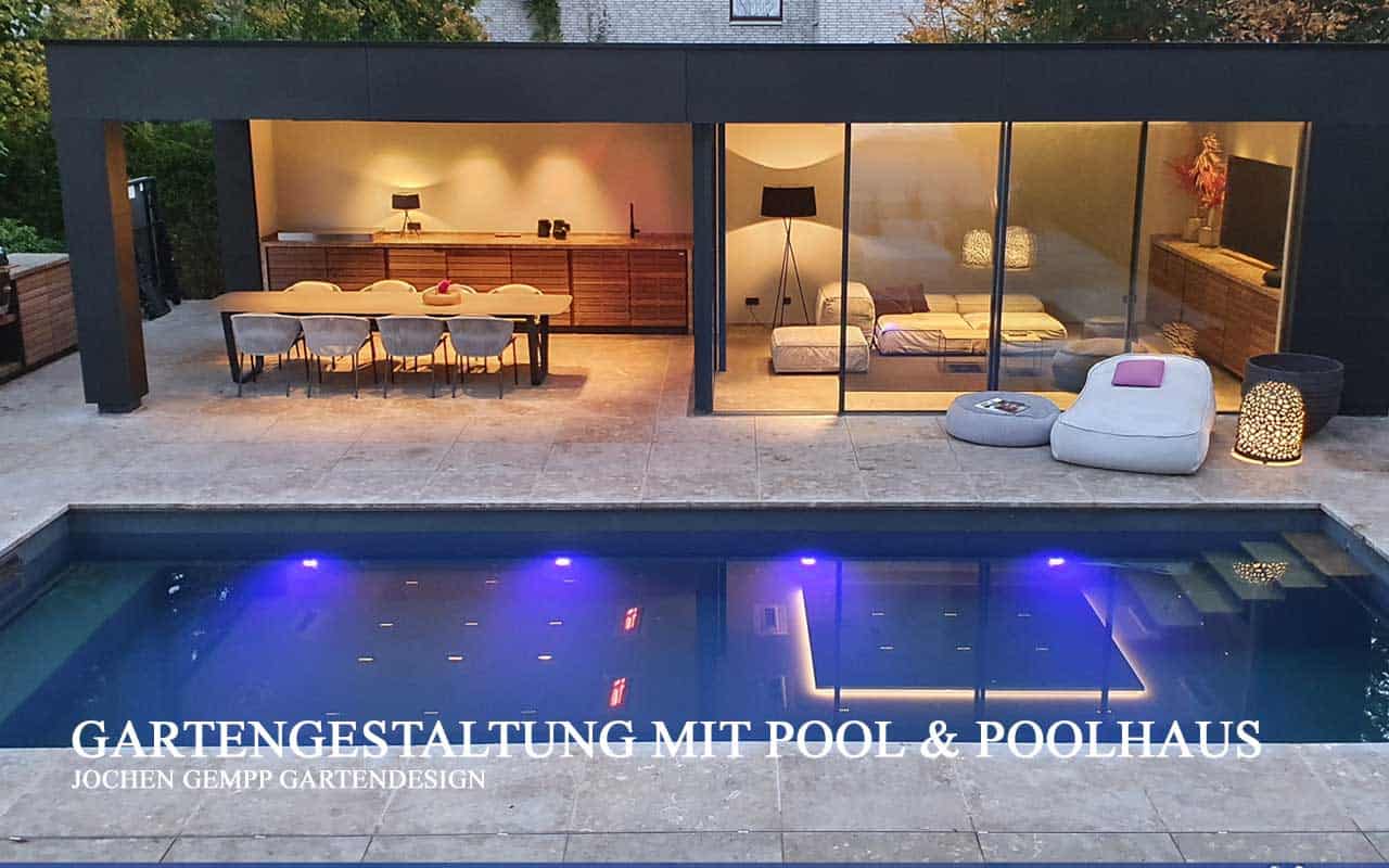 Gartengestaltung mit Pool & modernem Poolhaus in Hamburg Jochen Gempp