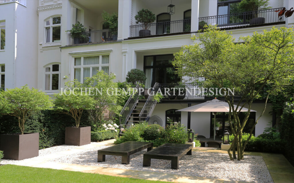 Stadtvilla Gartengestaltung Hamburg Harvestehude