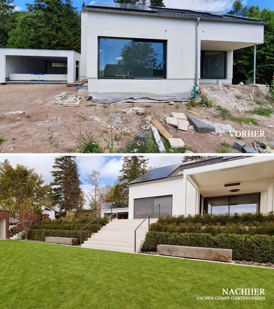 gartengestaltung vorher nachher vergleich