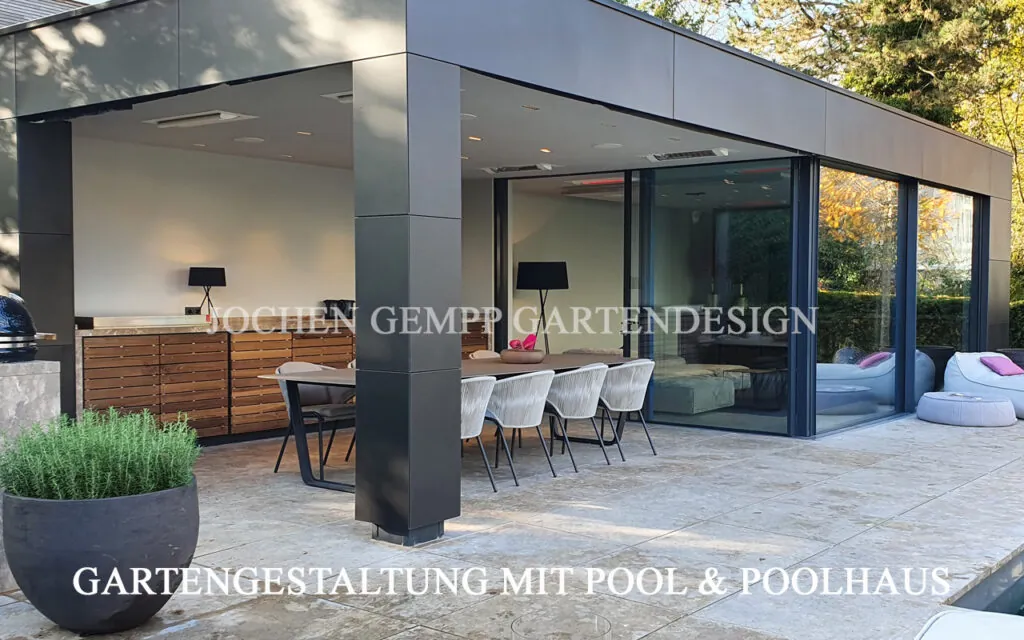 Poolhaus modern Garten Pool